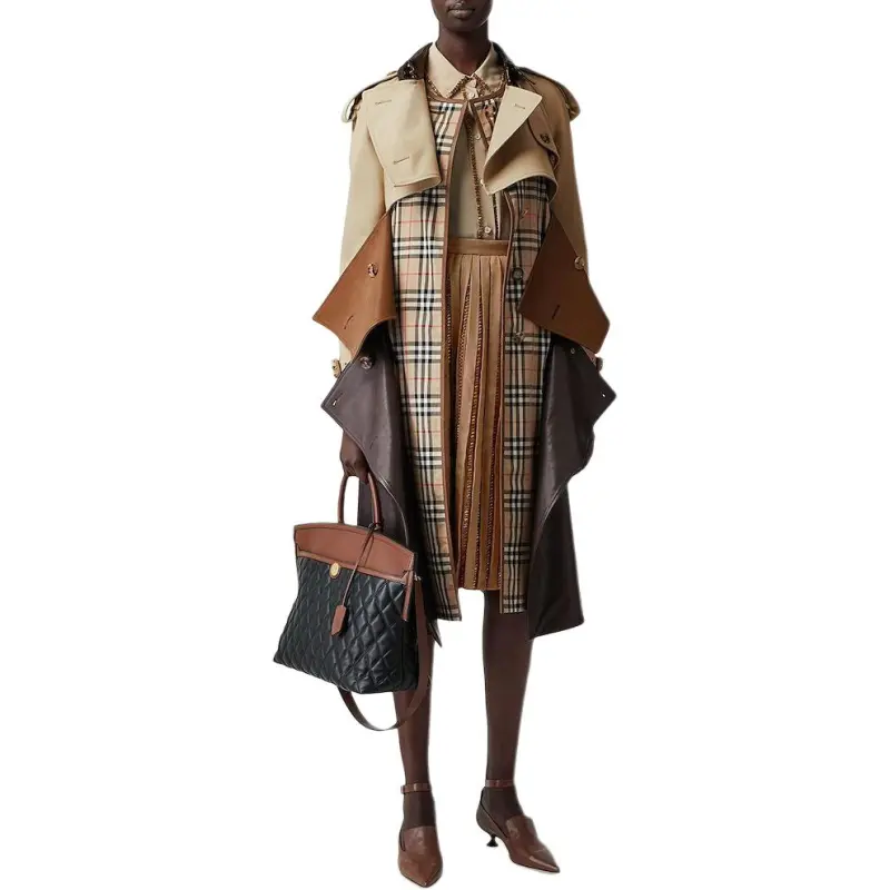 Burberry Crystal Detail Plissé Soleil Wool Silk Blend Skirt-3