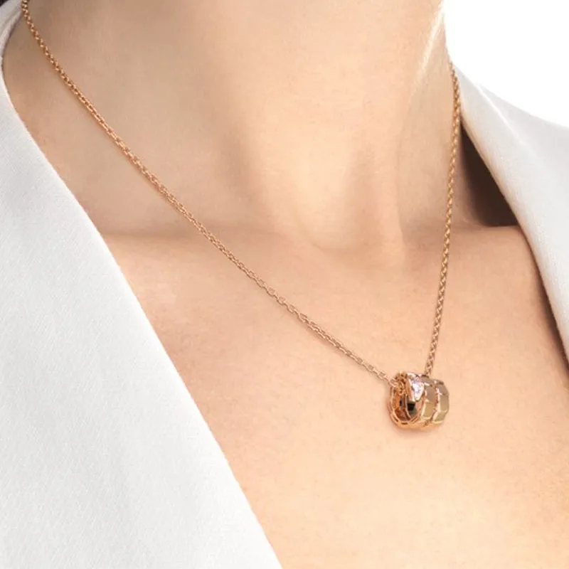 BVLGARI SERPENTI VIPER Rose Gold With Diamond Necklaces Women's Rose Gold-3