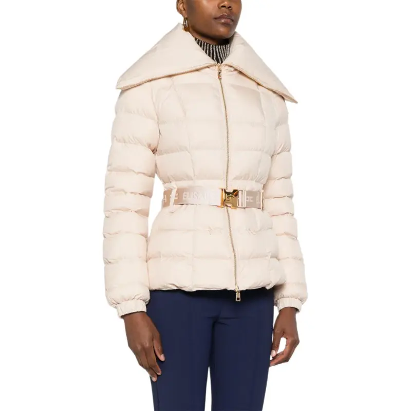 Elisabetta Franchi Wide Collared Belted Jacket-5