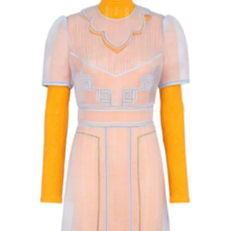 FENDI Long-Sleeved Dresses Women's Light Blue-3