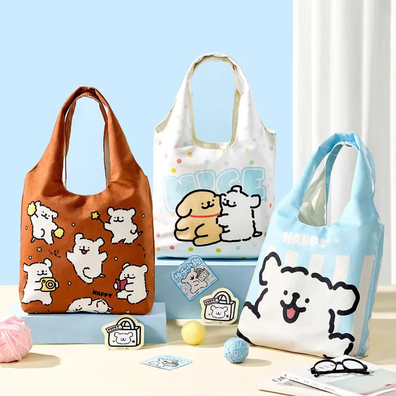 YANCANG x Line Puppies Large Capacity Shoulder Bag Portable Commute Relaxing Creative Accessory-4