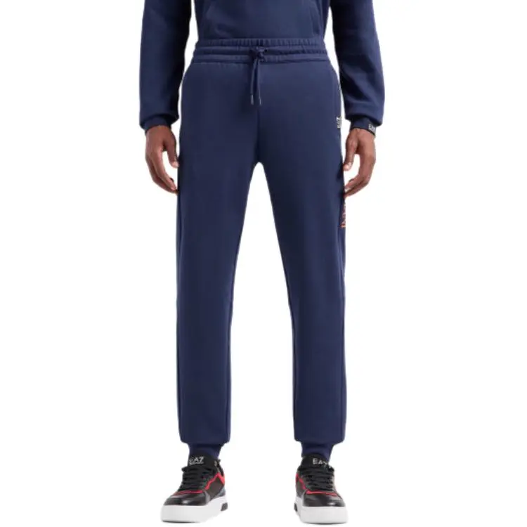 EMPORIO ARMANI EA7 SS24 Knitted Sports Pants Men's Navy Blue-3