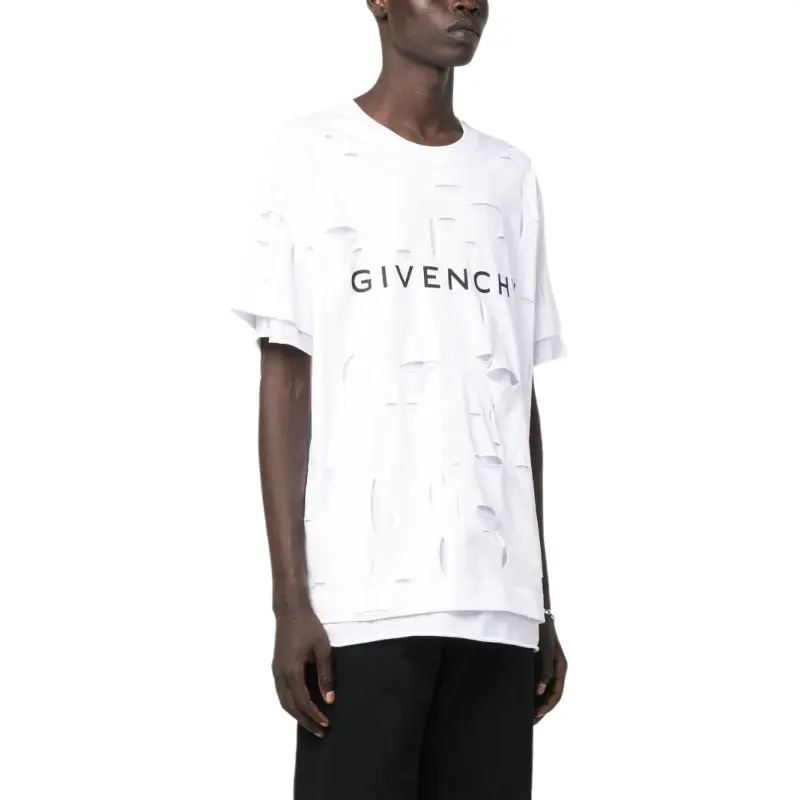 Givenchy 2 Layers Classic Fit Hole T Shirt-3
