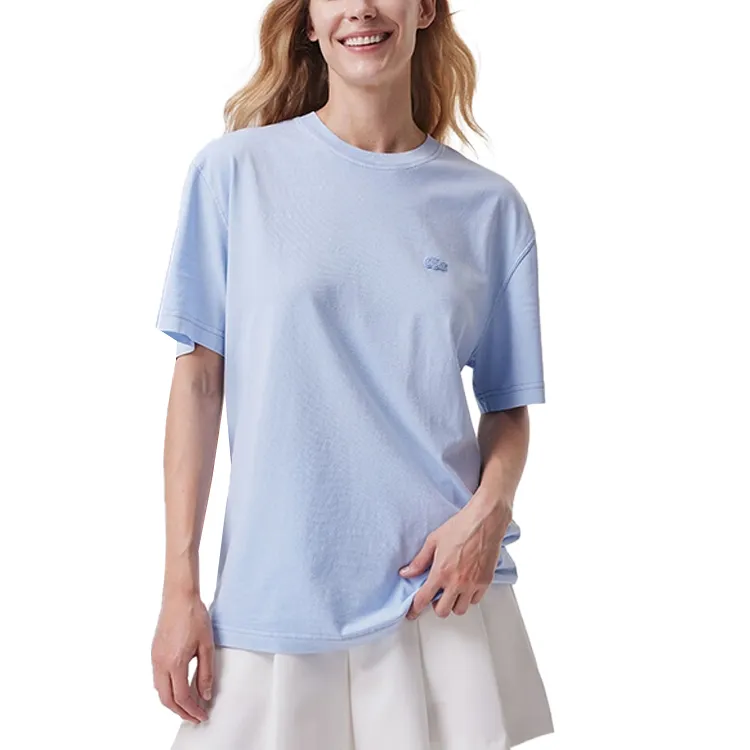 LACOSTE Logo embroidered Cotton T shirt-4