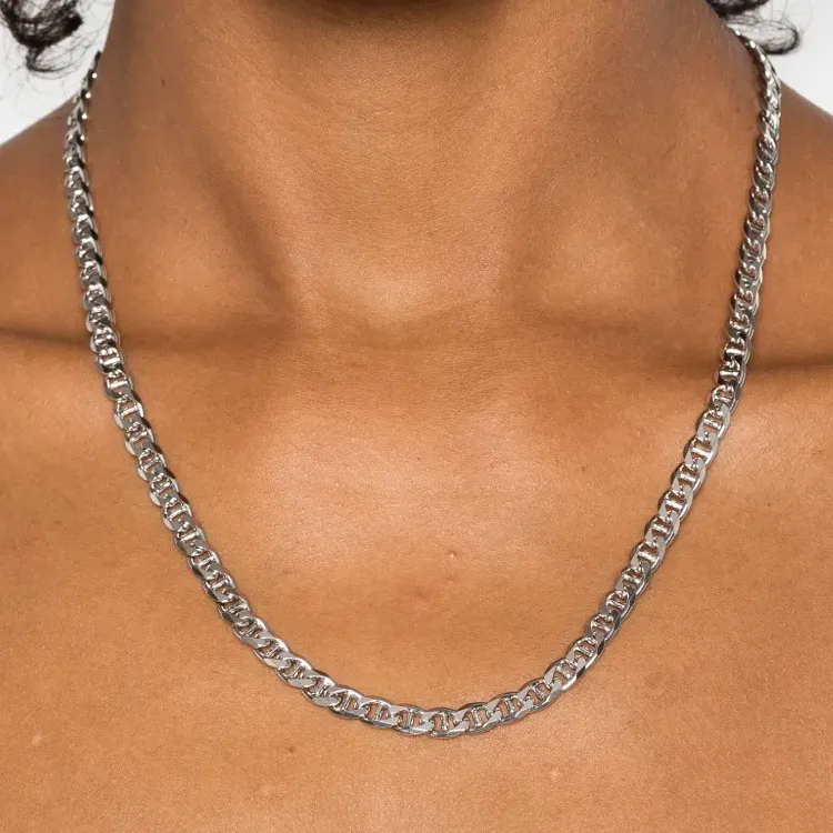 TOM WOOD Sterling Silver, Rhodium Plated Necklaces Men's Silver-1