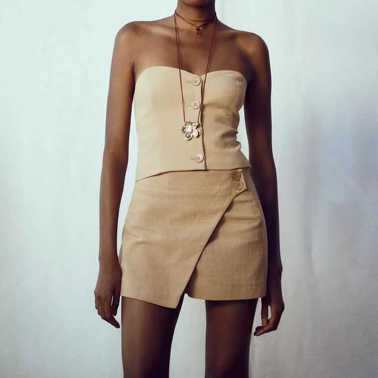ZARA Tank Tops Women's Tan-2