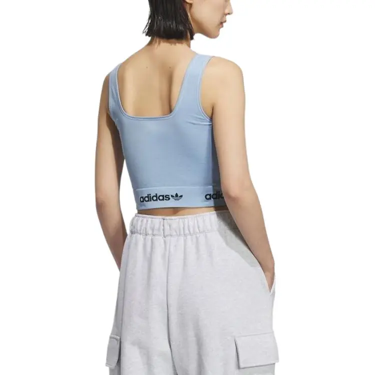 Adidas Originals Sleeveless Sports Shirts Women's Sky Blue-3