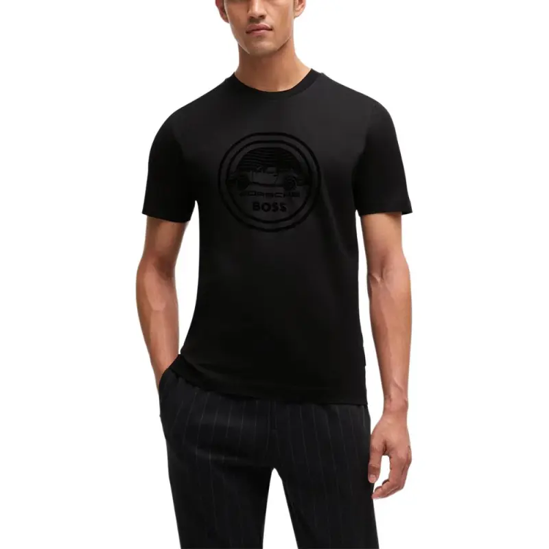 HUGO BOSS X Porsche Logo Printed Crewneck T Shirt-2