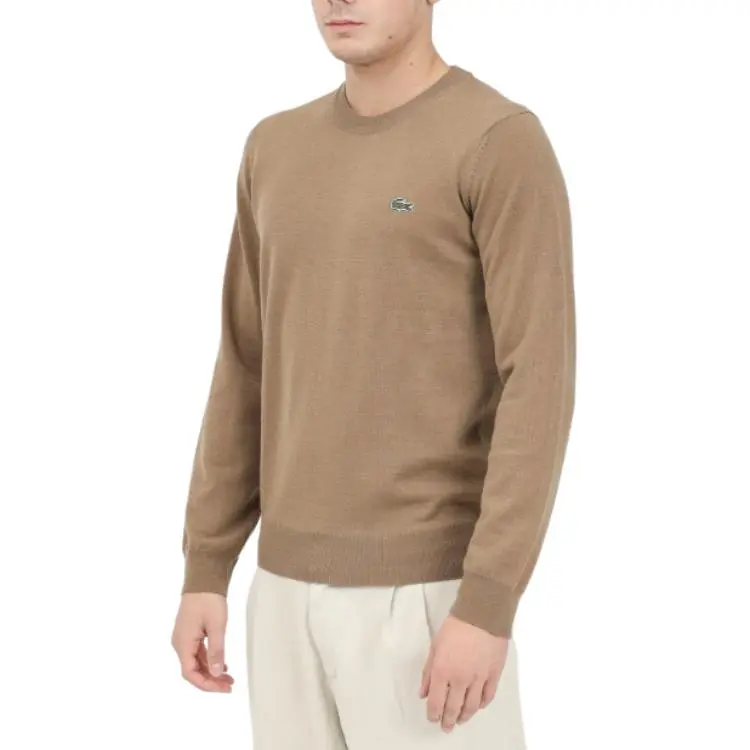 LACOSTE Logo Embroidered Crewneck Knitted Jumper-3
