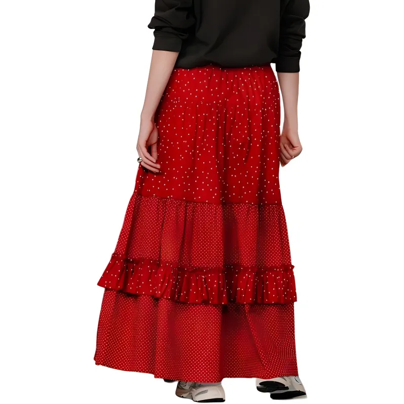 FREAK'S STORE Casual Long Skirt Women's Red-1