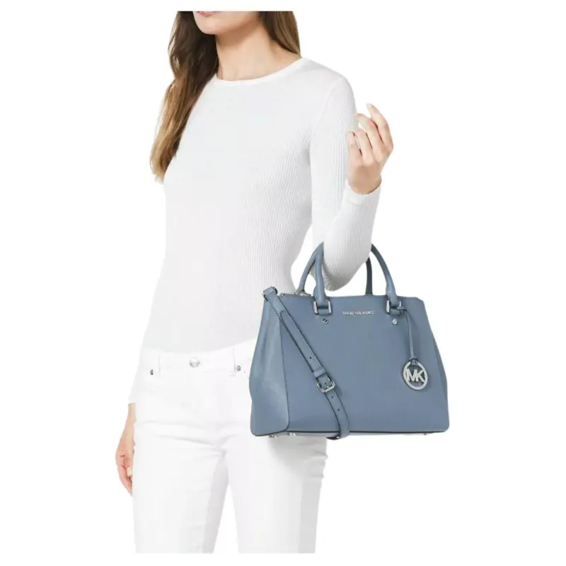 MICHAEL KORS MK Sutton Cow Leather Shoulder Bag Crossbody Bag Handbag Medium Size Women's Blue-2