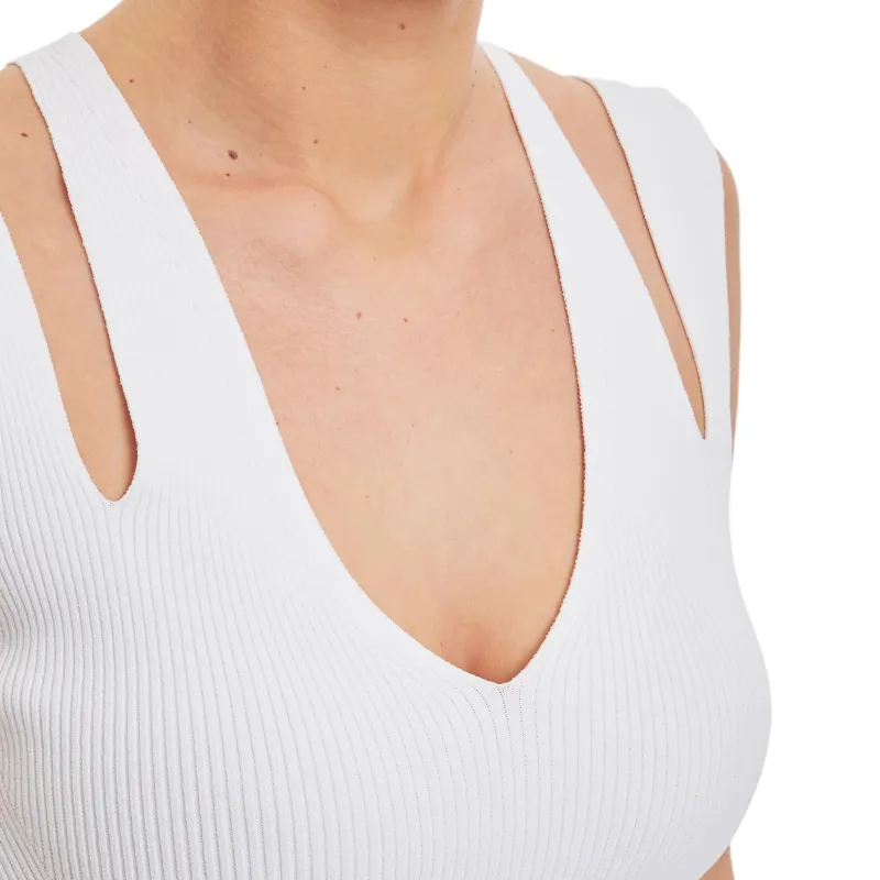 Alexander McQueen V-Neck Cut Out Knitted Top-5