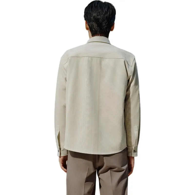PEACEBIRD MEN Shirts Men Light Gray Green 1-2