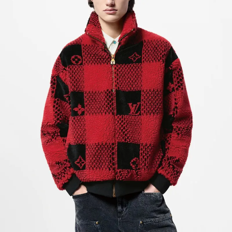 LOUIS VUITTON 2010s Damier Fleece Jacket-3
