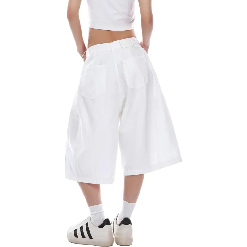 VINMUK Denim Shorts Unisex White-4