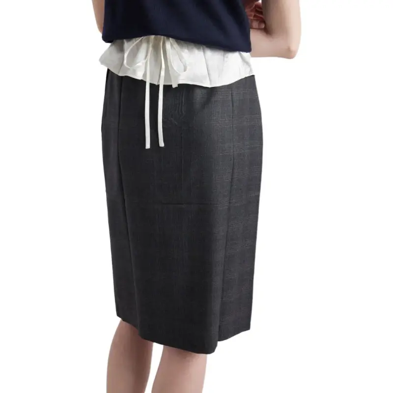 PRADA High Waist Straight Hem Skirt-4