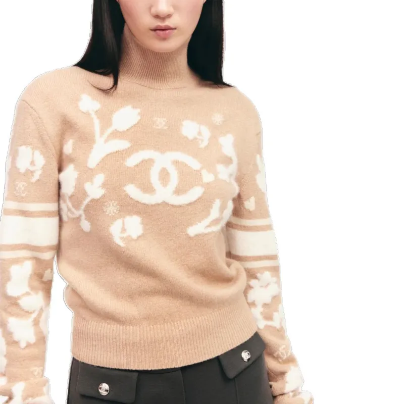 CHANEL NEIGE Ski Series 24 Fall And Winter Cashmere Sweater Women's Beige-3