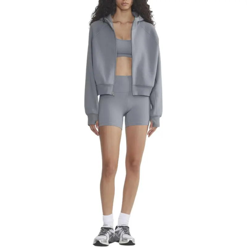 ARITZIA Golden FormaFleeceTM Oxygen Hi- Hip Zip Hoodie Sweatshirt Women's Shady Blue-1