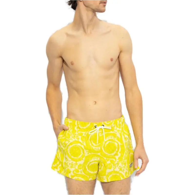 VERSACE Barocco-Printed Drawstring Swim Shorts-3