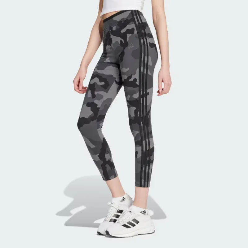 Adidas Free Shipping With AdiClub Essentials 3-Stripes Camo Print 7/8 Length Leggings-1
