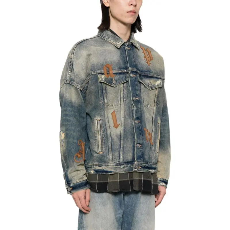 PALM ANGELS Flap Pockets Denim Jacket-3