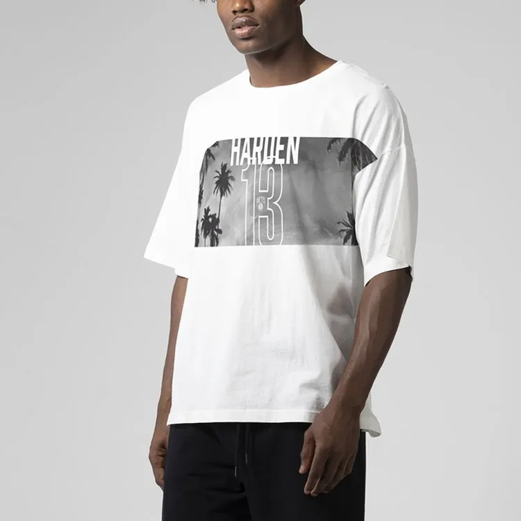 NBA Drop Shoulder Sleeve T-Shirt Men's White-4