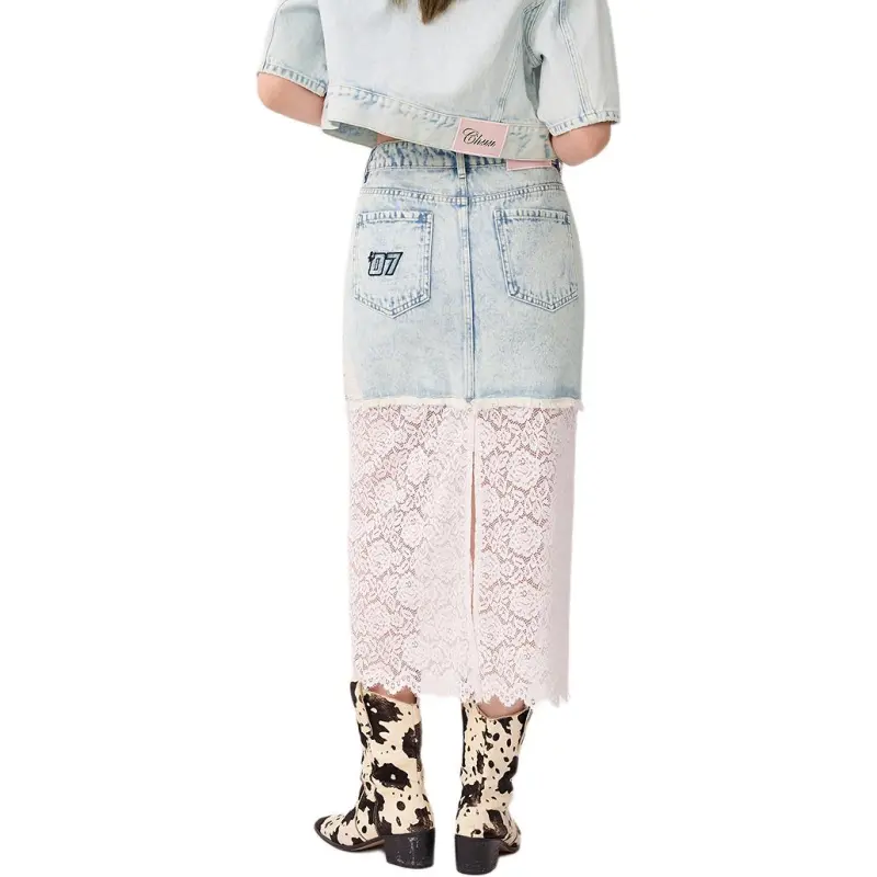 CHUU Casual Short Skirts Women's Light Denim Blue-4
