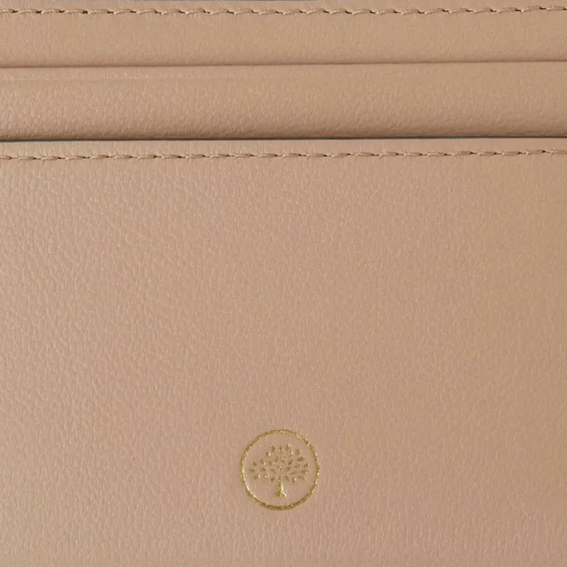 Mulberry Embossed Grained Leather Credit Card Holder Card Case Women's Maple Leaf Brown-3
