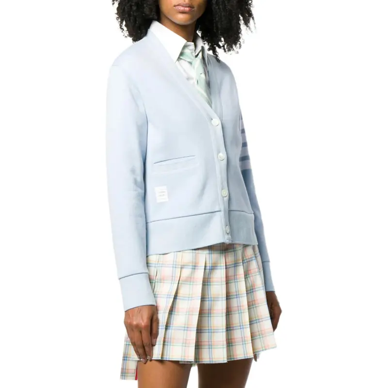 THOM BROWNE V Neck Buttoned Cardigan-3