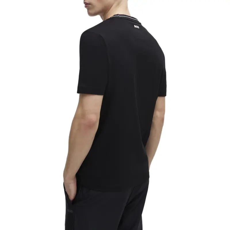 HUGO BOSS Logo collar Cotton jersey T shirt-2