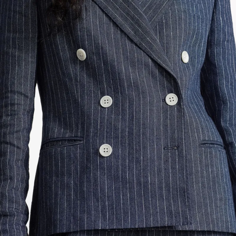 Polo Ralph Lauren Double-Breasted Pinstriped Blazer-4