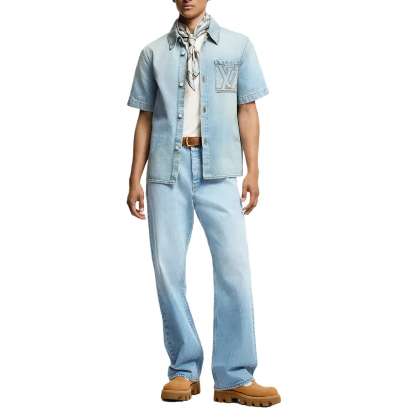 LOUIS VUITTON Short Sleeved Denim Shirt-1