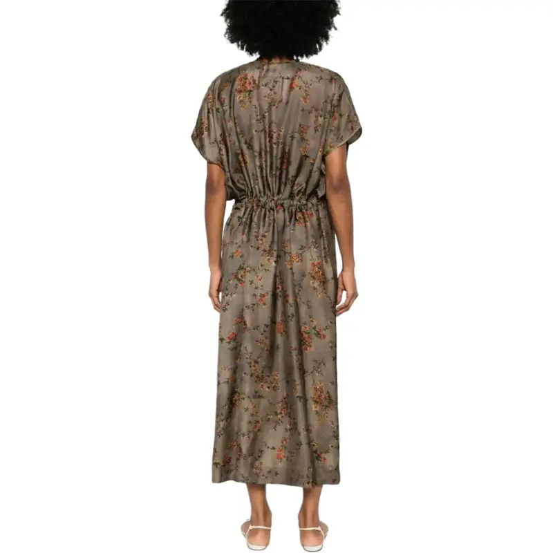 UMA WANG Floral Printed V Neck Dress-3