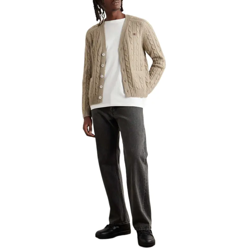 CELINE Cable knit Triomphe Cardigan In Cashmere-1