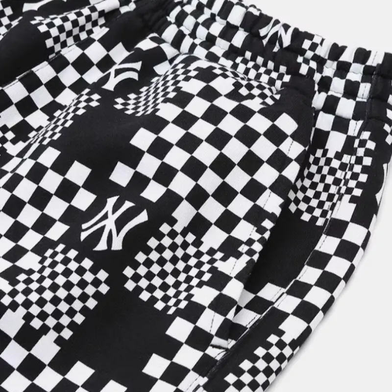 MLB Checkerboard New York Yankees Casual Shorts Unisex Charcoal Gray-3