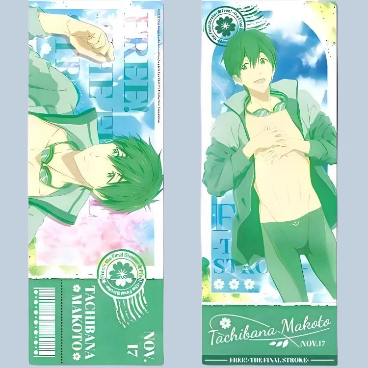 MOUXUYY Free! Movie Impressions, Haruka Nanase, Makoto Tachibana, Rin Merch Laser Tickets-5