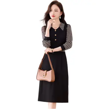 Fele.d Long Sleeved Dress Women's Black