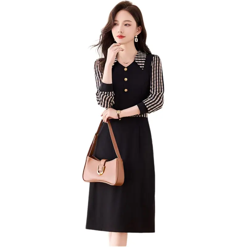 Fele.d Long Sleeved Dress Women's Black-0