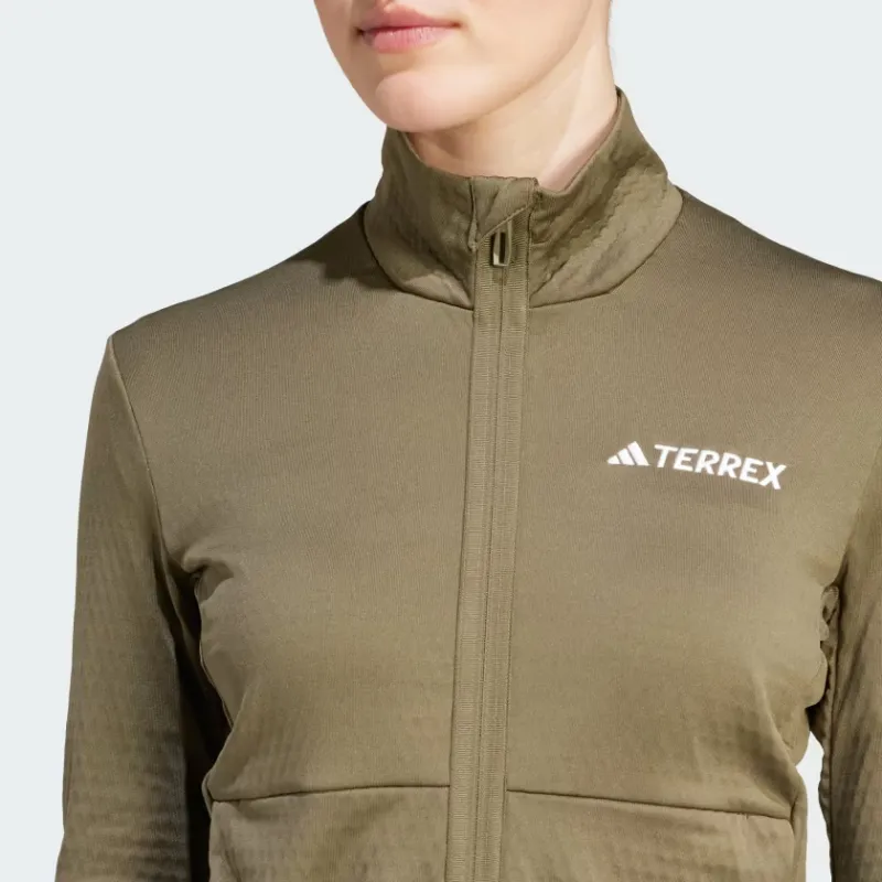 Adidas Women's Terrex Multi Half Zip Long Sleeve Long Sleeve Top Olive Strata-5