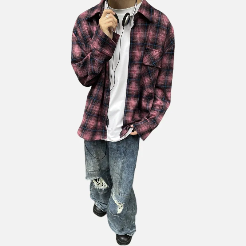 HEIYIXIANSHENG Shirt Unisex Dark Red-3