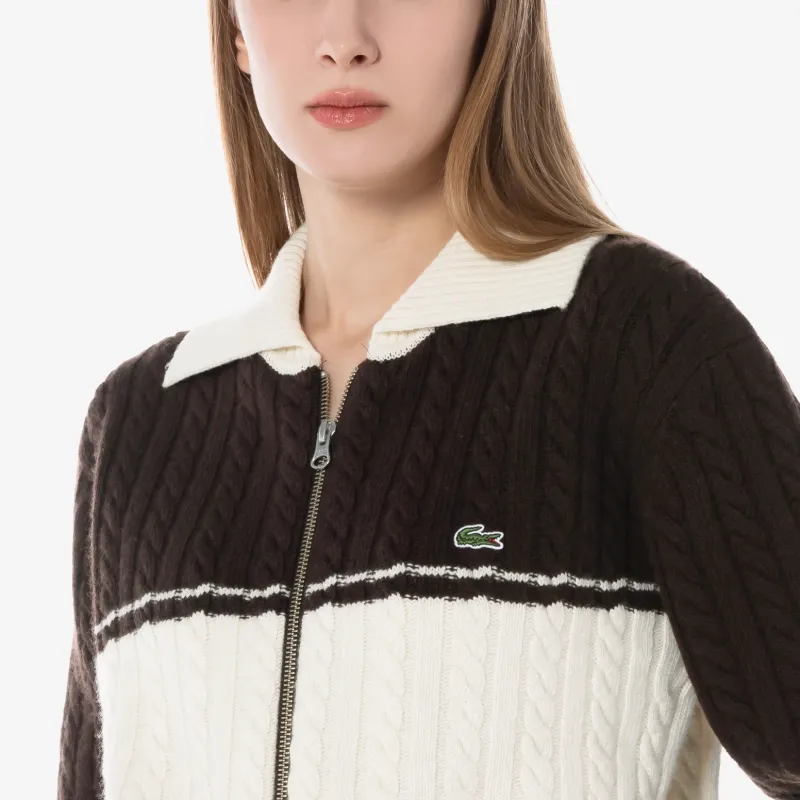 LACOSTE Sweater Women's Brown/White-4