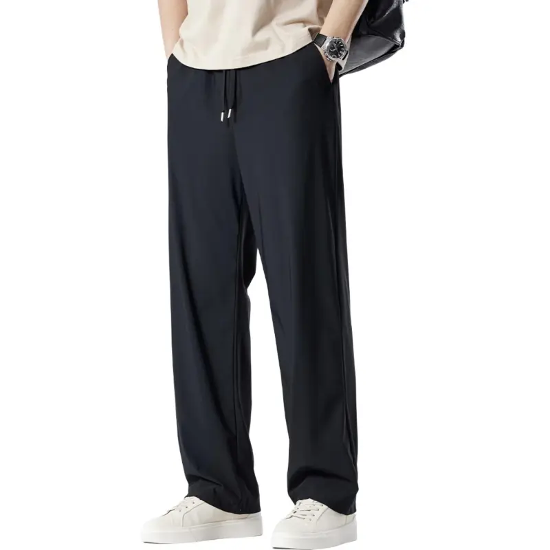 Red Bean Casual Pants Unisex Black-3