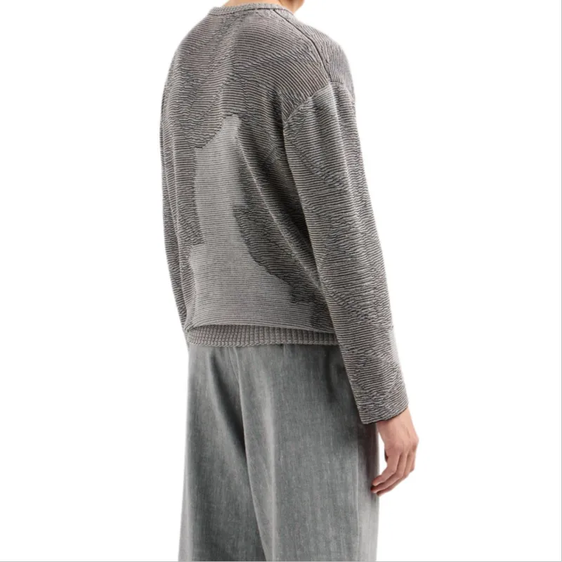 GIORGIO ARMANI Jacquard Cotton Viscose And Cashmere Crew neck Jumper-3