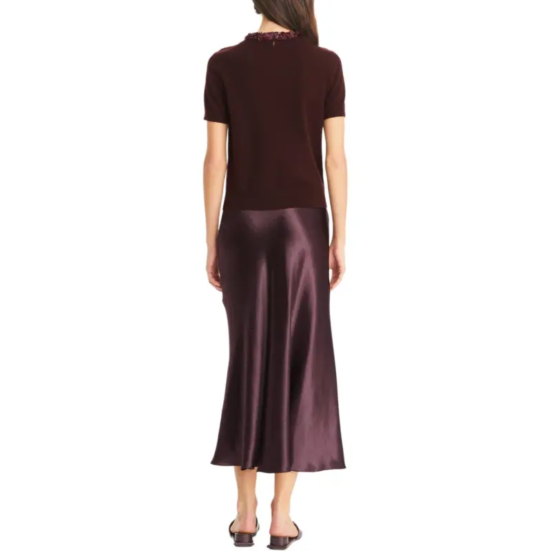 TORY BURCH Embroidered neckline T shirt-3