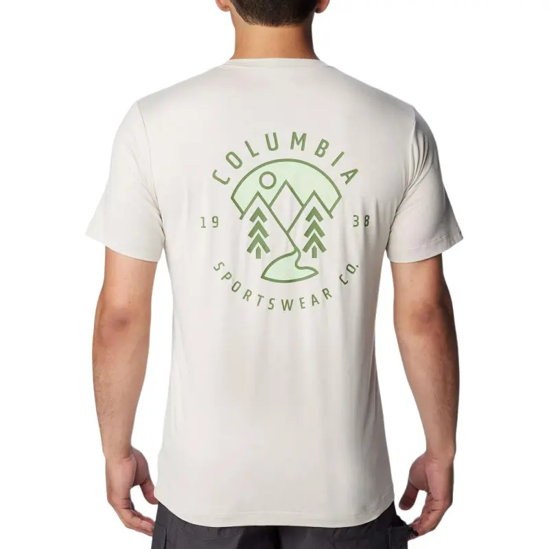 Columbia T Shirt Men's Gray White-1