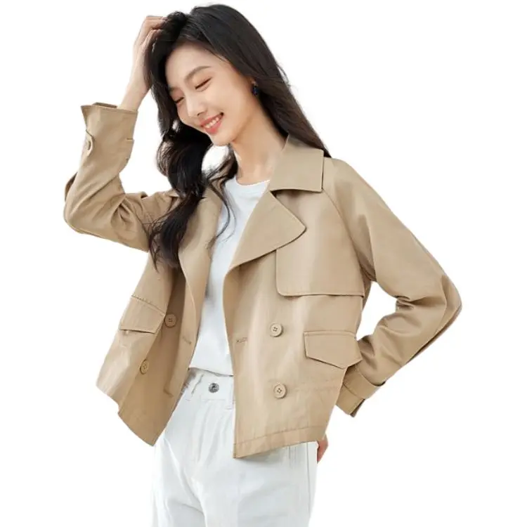 VIMLY Trench Coat Women's Khaki-4