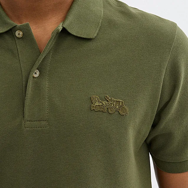 COACH SS24 Polo Shirt Men's Green-3
