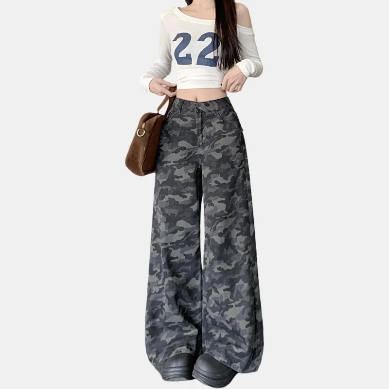 Oudifu Jeans Women's Camouflage-2