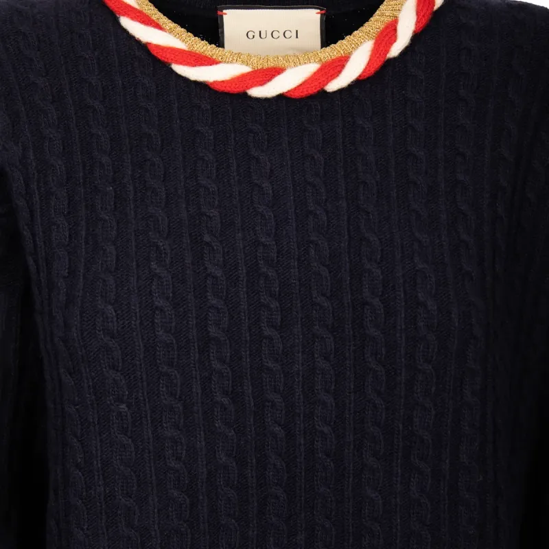 GUCCI Cashmere Sweaters Women's Navy-4