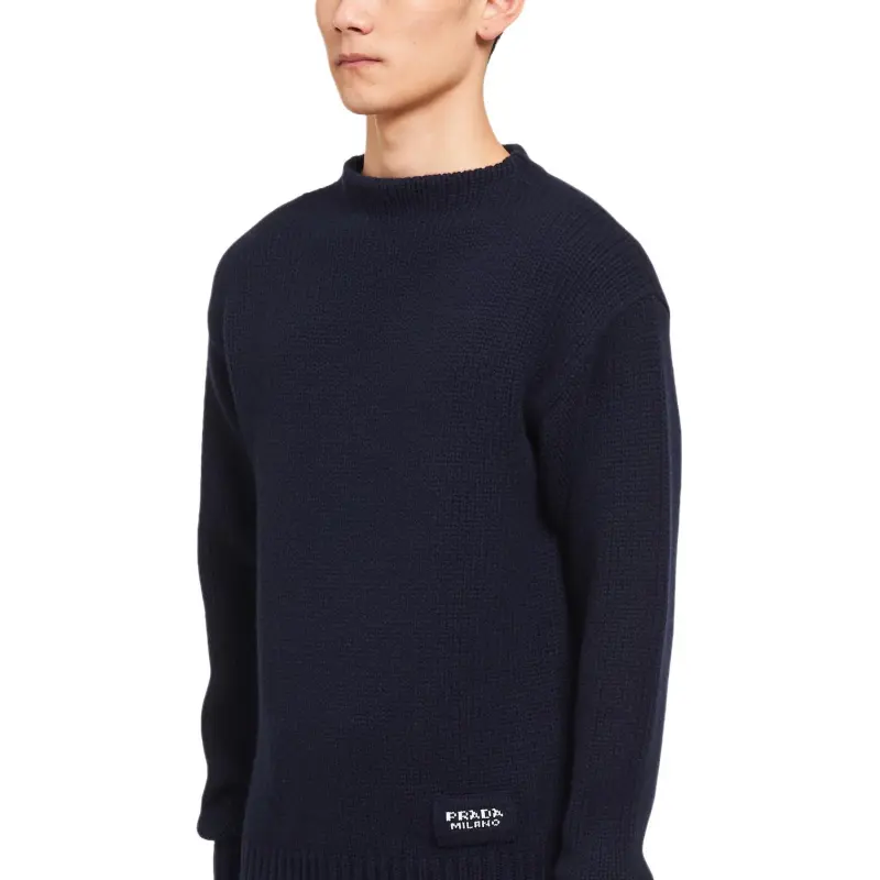 PRADA Cashmere Sweaters Men Dark Blue-4